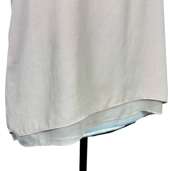 BCBGMaxazria Mishelle Blush Pink Lace V-neck Split Back Sleeveless Blouse Tank - Picture 6 of 11